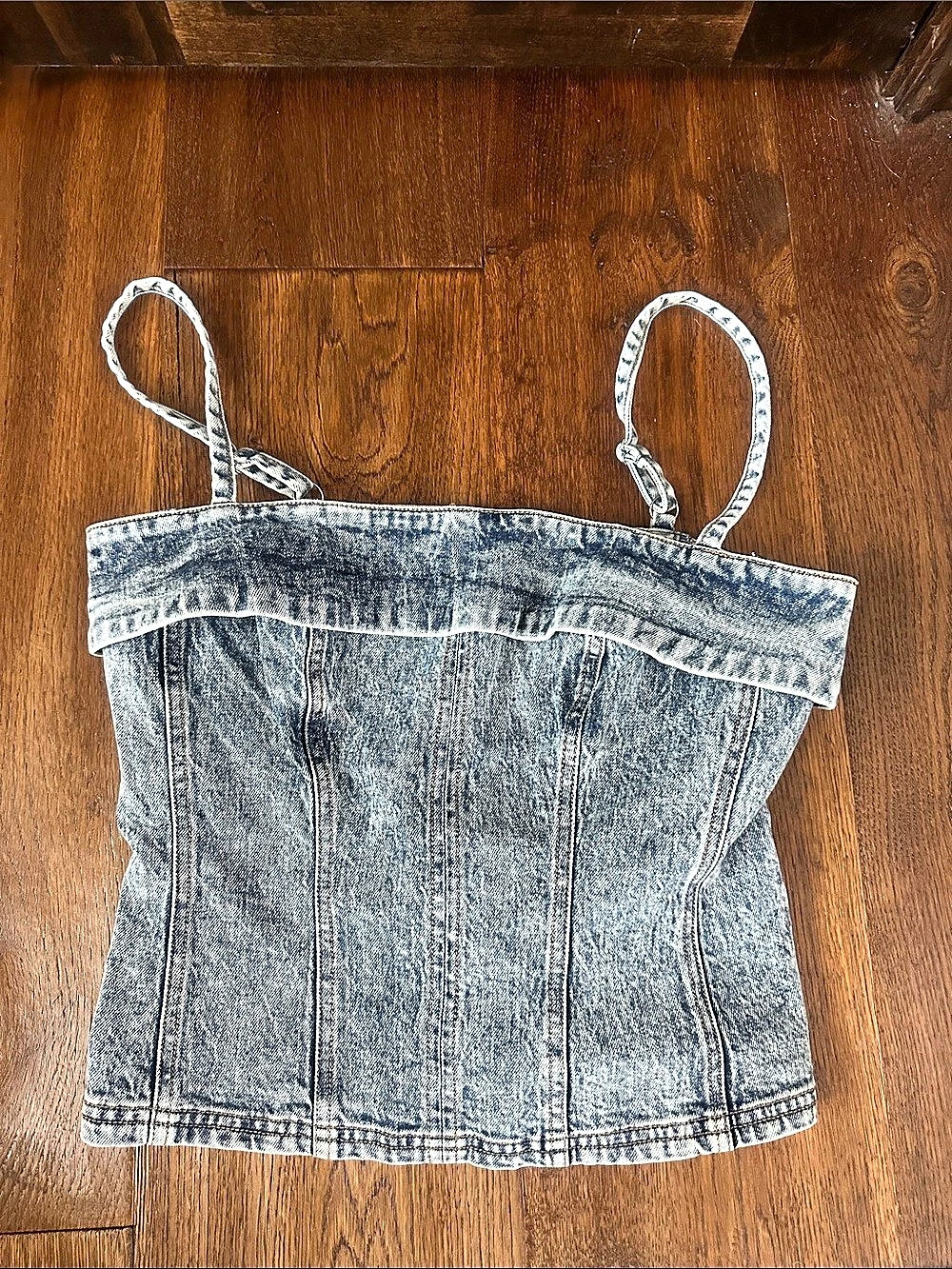 🌺🌺NEW Pilcro Denim Corset Crop Top Size Small NWT